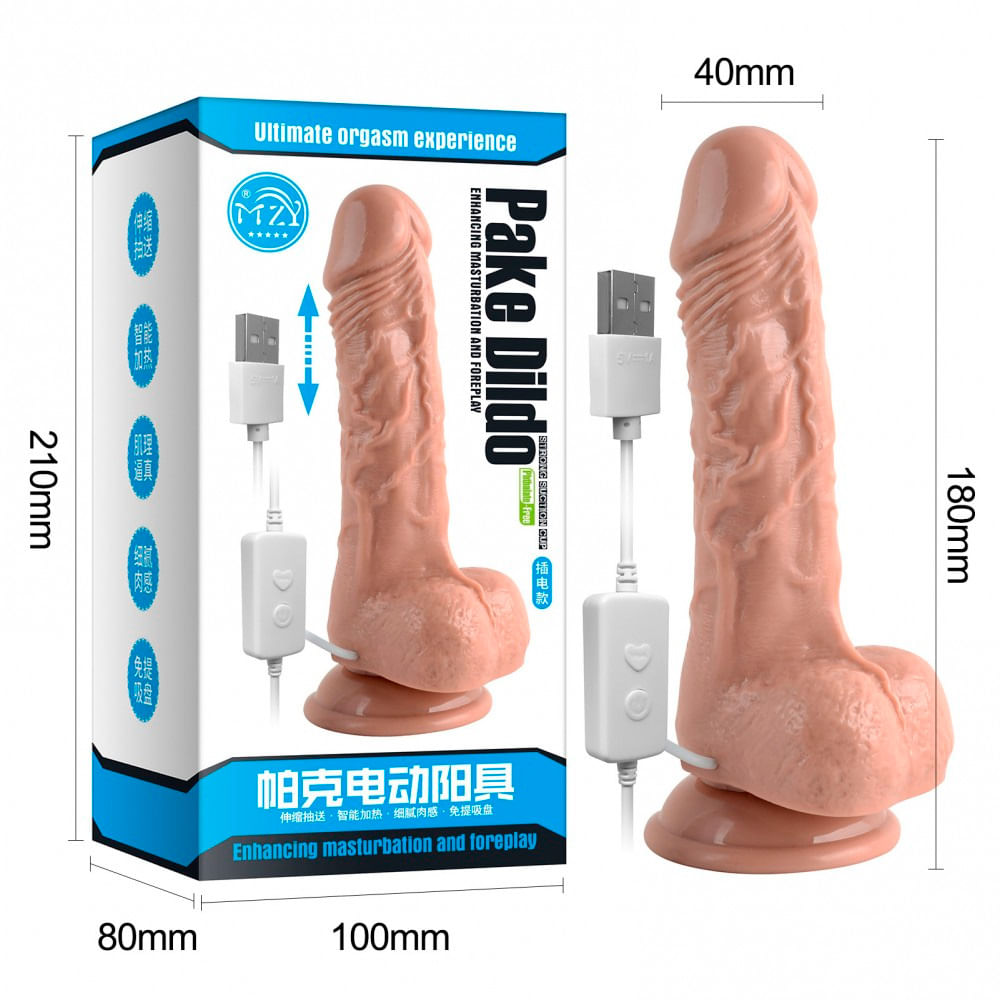 Pake Dildo Prótese com 10 Modos de Vibração, Vai e Vem e Autoaquecimento Vip Mix