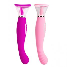 Pussy Pump Vibrador Ponto G Sugador de Clitóris com Língua com 6 Modos de Vibração e Sucção Vip Mix