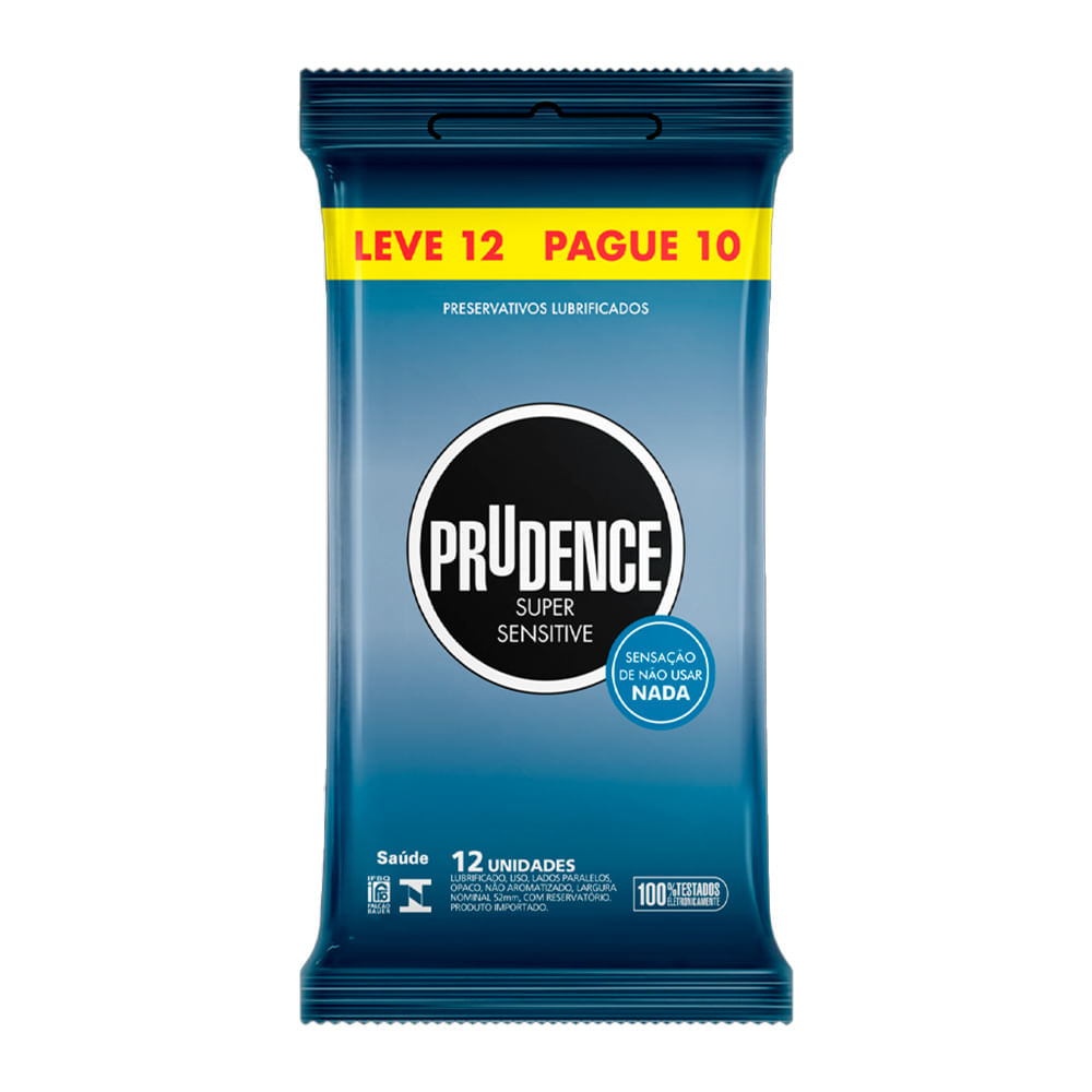 Preservativo Lubrificado Super Sensitive Leve 12 Pague 10 Prudence