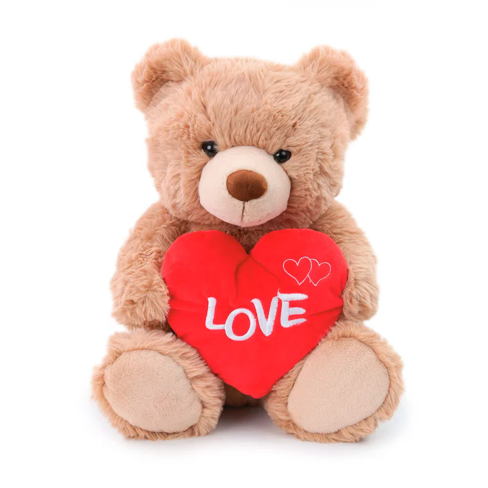 Urso em Pelúcia com Coração Love Cromus Urso em Pelúcia com Coração Love Cromus
