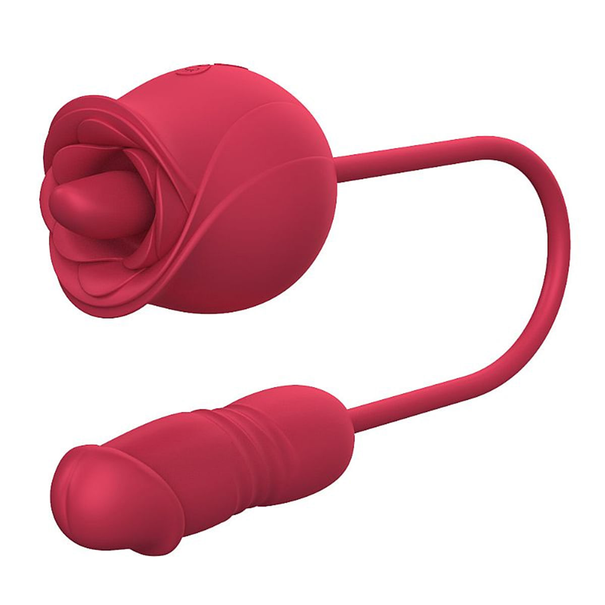 Vibrador Ponto G e Clitóris Formato de Rosa com 7 Modos de Vibração e Lingua e 8 Modos Sobe e Desce