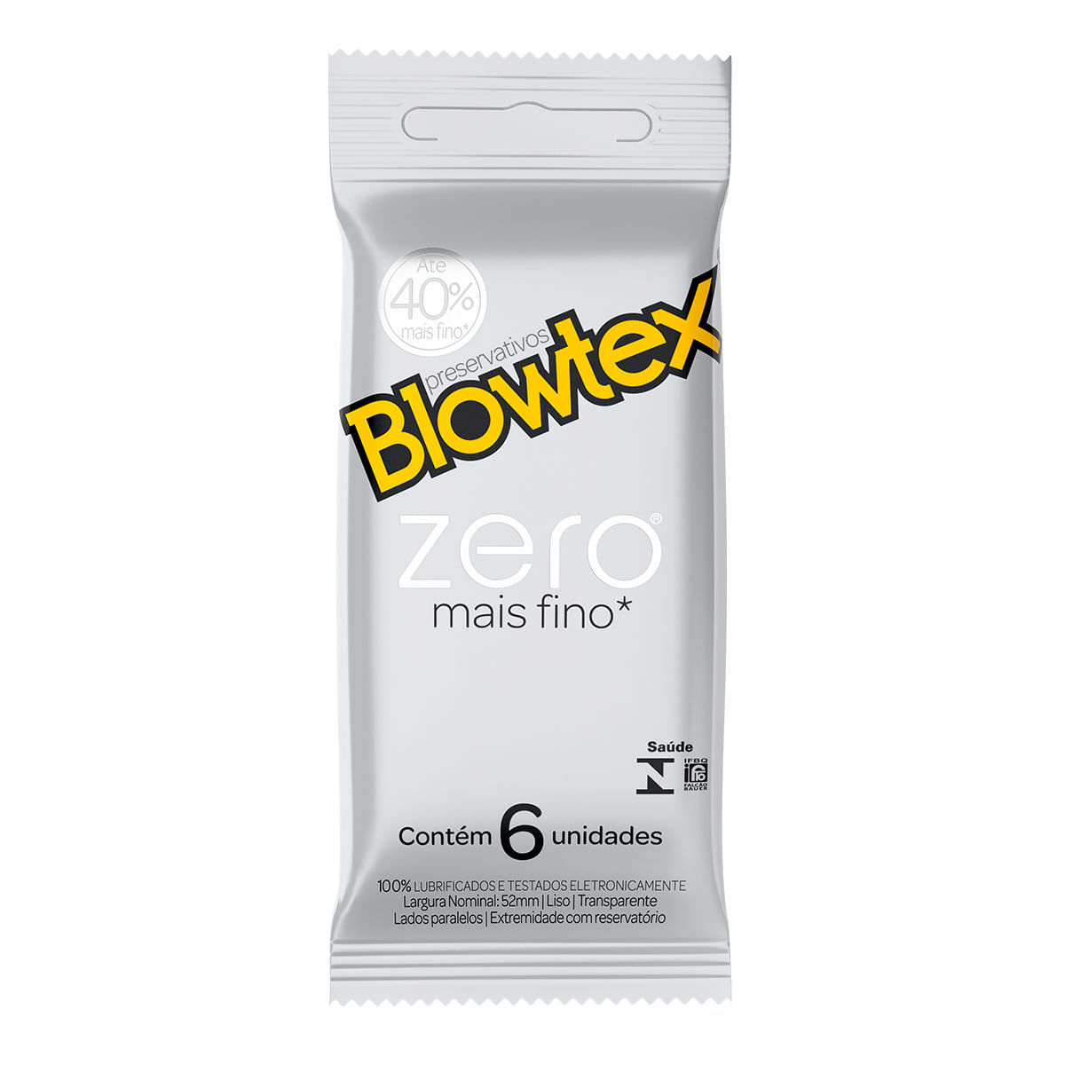 Preservativos Lubrificados Sensitive Extra Fino com 6 Unidades Blowtex