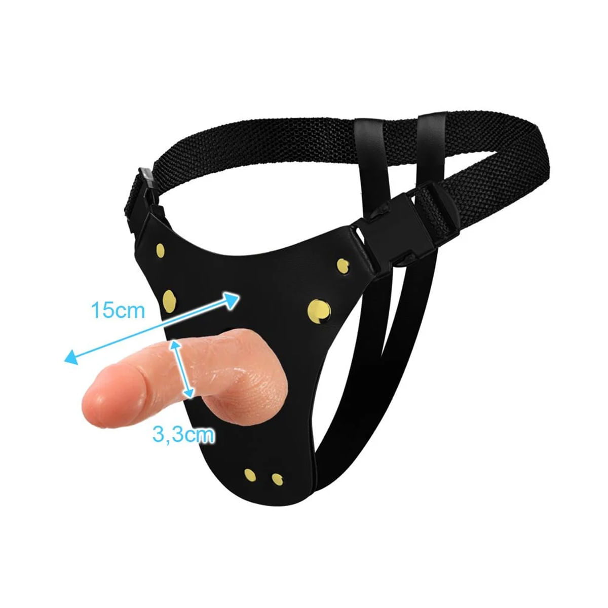 Cinta Peniana com Prótese e Vibro 15x3,3cm Soulsex