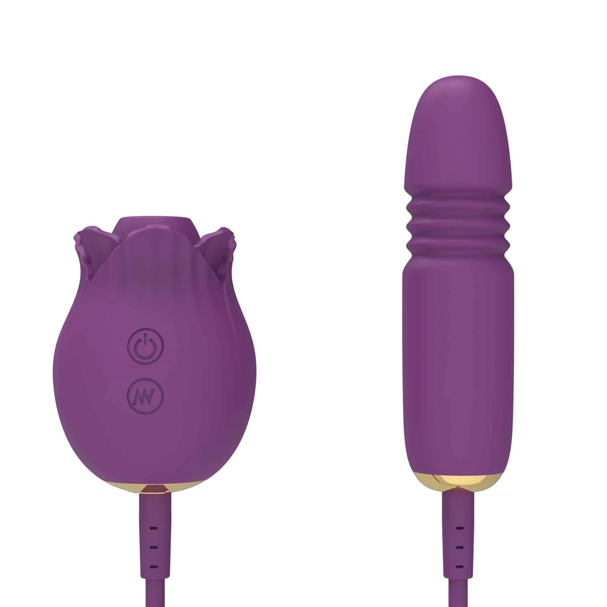 Vibrador em Formato de Rosa com Vai e Vem, Pulsação e 10 Modos de Vibração Our Moment Import