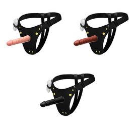 Cinta Peniana Couro com Prótese Realística com Vibro 16X4cm Soulsex