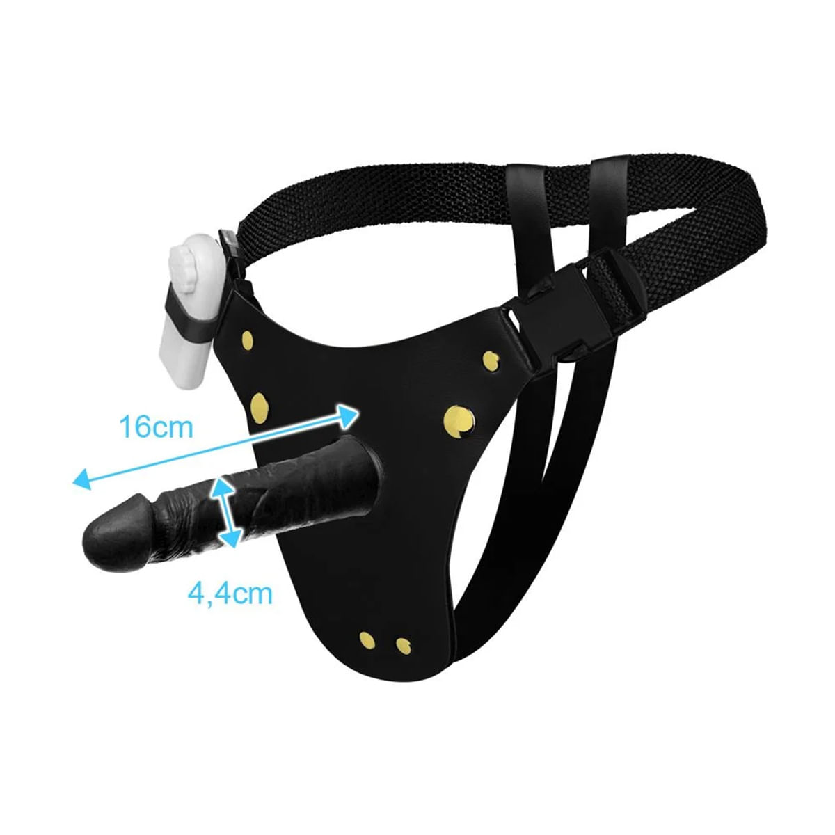 Cinta Peniana Couro com Prótese Realística com Vibro 16X4cm Soulsex