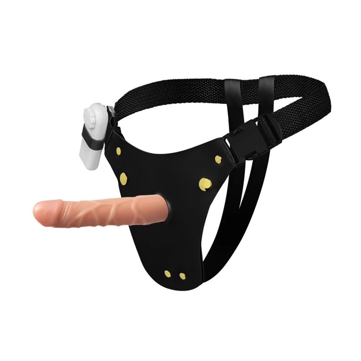 Cinta Peniana Couro com Prótese Realística com Vibro 18X4cm Soulsex Cinta Peniana Couro com Prótese Realística com Vibro 18X4cm Soulsex