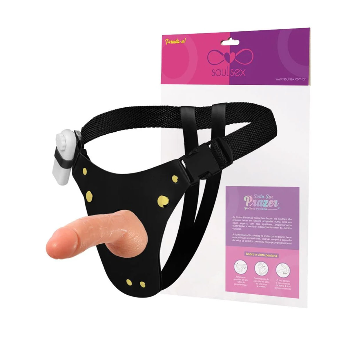 Cinta com Prótese Realística e Vibro Soulsex