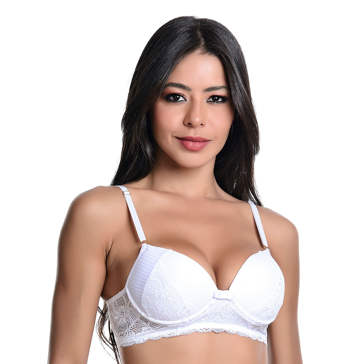 Conjunto Canelado com Detalhes em Renda e Bojo Dira's Lingerie