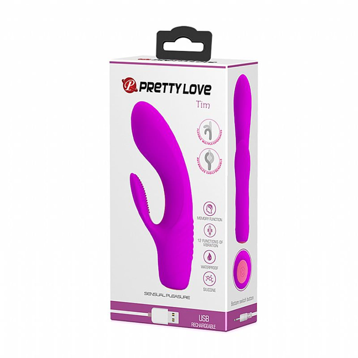Tim Vibrador Ponto G com Estimulador de Clitoris com 12 Modos de Vibrações Sexy Import