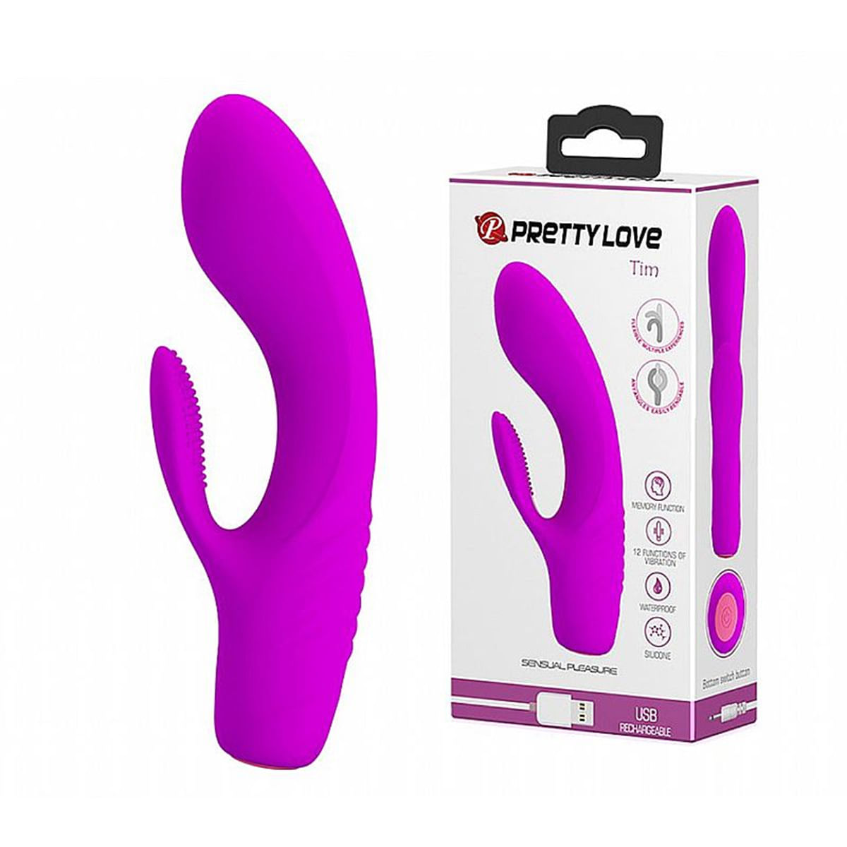 Tim Vibrador Ponto G com Estimulador de Clitoris com 12 Modos de Vibrações Sexy Import