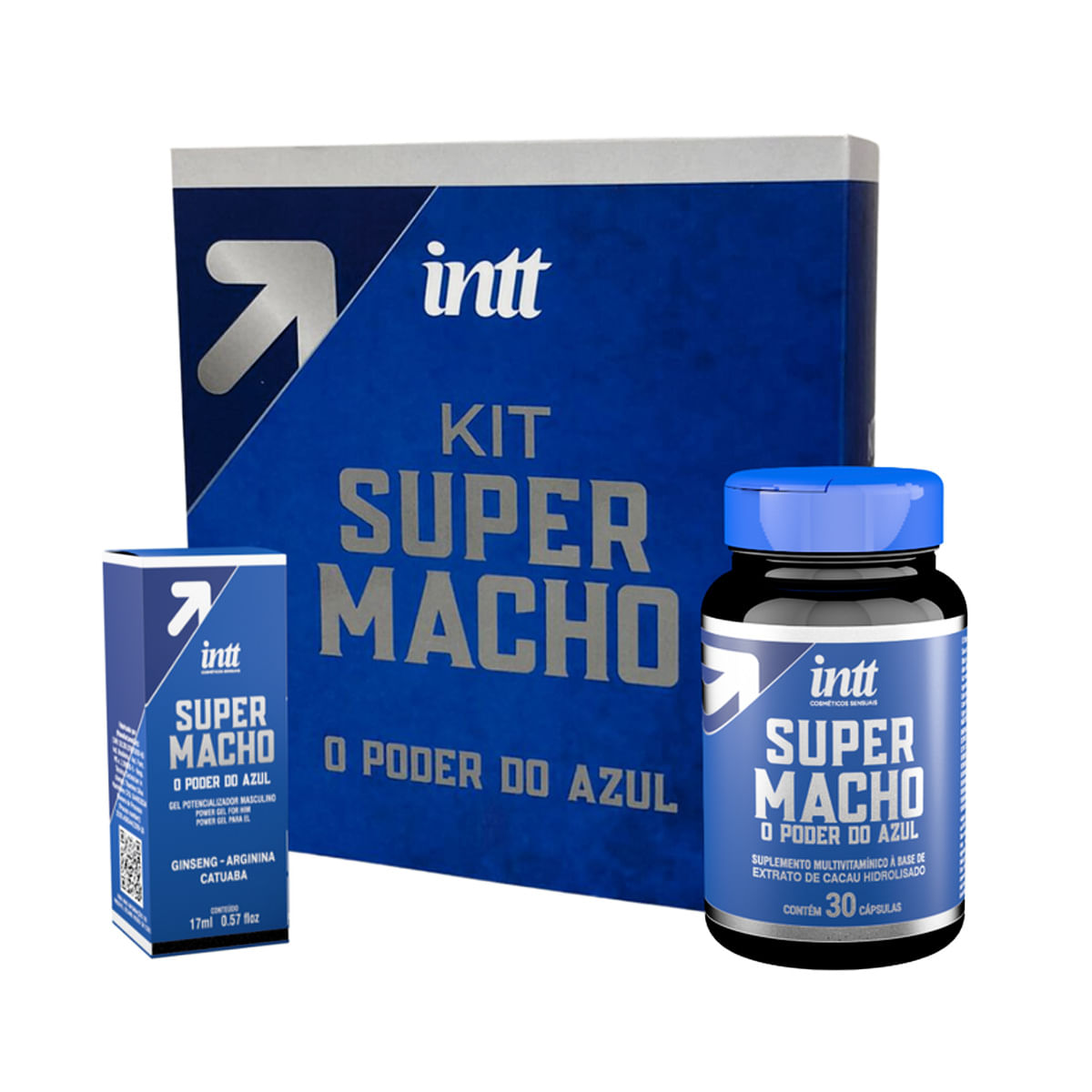 Kit Super Macho com 1 Super Macho com 30 Cápsulas e 1 Super Macho Gel 17 ml Intt