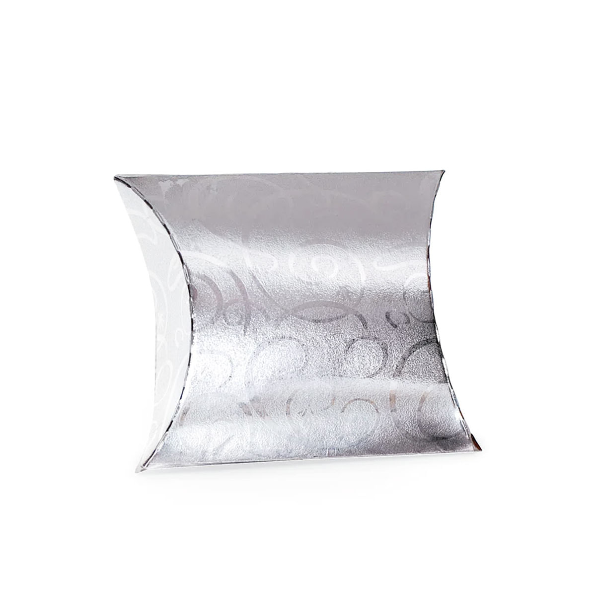 Caixa Almofada para Bijuterias e Presentes Estampa Metalizada Cromus - Caixa Almofada Tamanho P Estampa Glamour Prata Caixa Almofada para Bijuterias e Presentes Estampa Metalizada Cromus - Caixa Almofada Tamanho P Estampa Glamour Prata