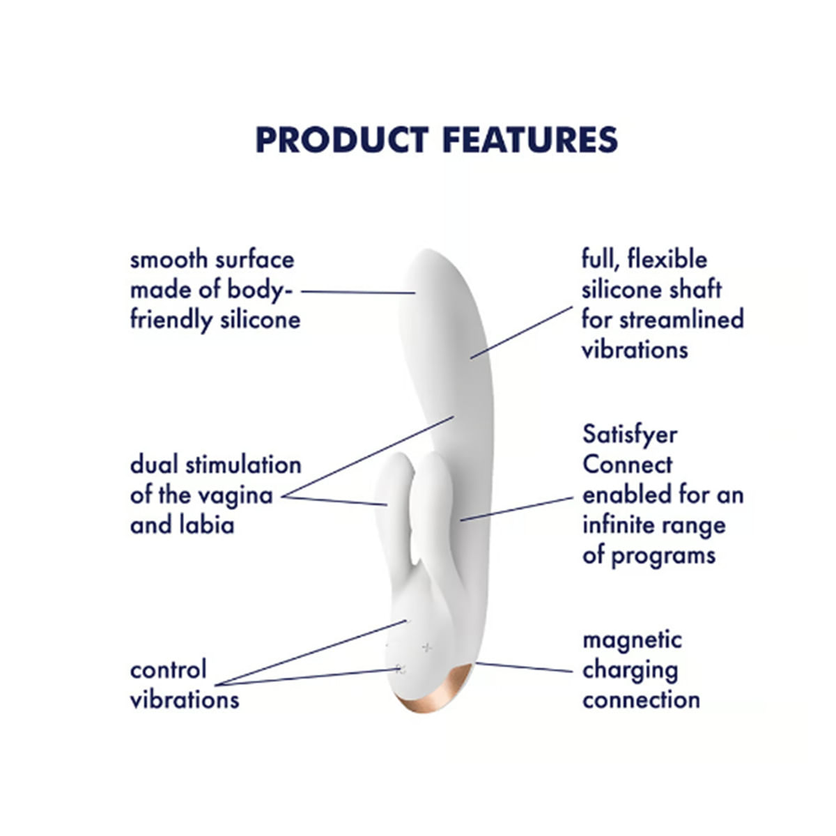 Satisfyer Double Flex Connect App Vibrador Ponto G com Estimulador de Clitoris