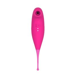 Vibrador Recarregável com Haste Estimuladora  com 8 Modos de Vibração e 8 Modos de Ondas de Pressão