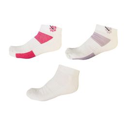 Kit Meia Sapatilha Feminina Pink, Branca e Cinza Cotton