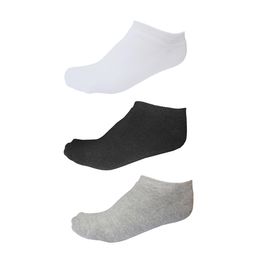 Kit Meia Sapatilha Masculina Branco, Cinza e Preto om 3 Unidades Cotton
