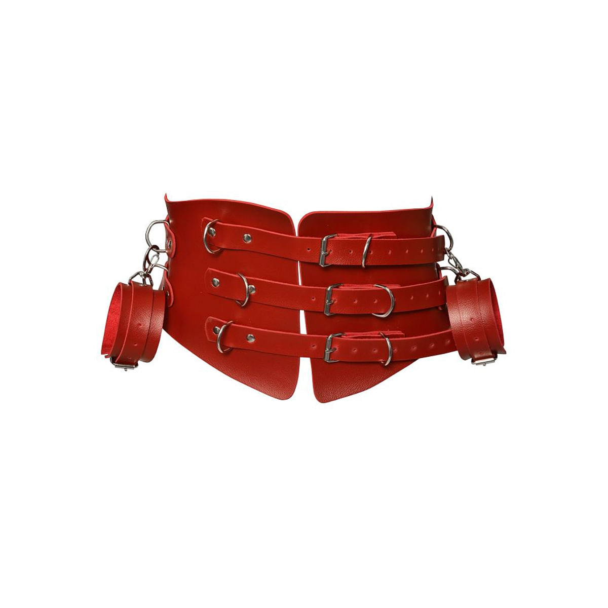 Kit Corset com Algema em Couro Sintético Dominatrixxx Kit Corset com Algema em Couro Sintético Dominatrixxx