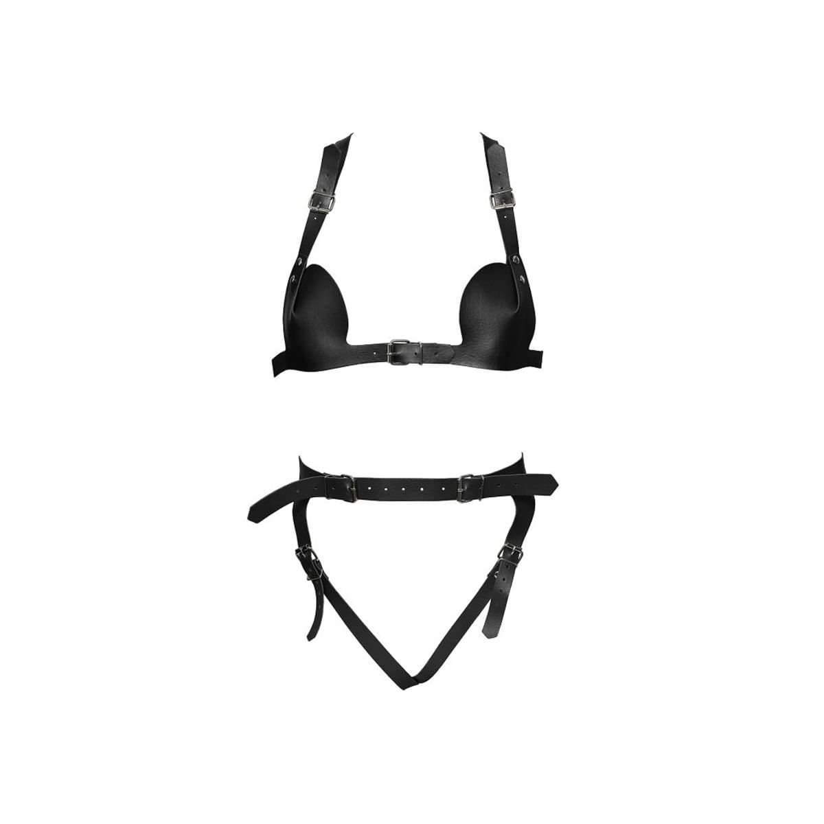 Conjunto Mykonos em Couro Sintético com Ajustes Dominatrixxx Conjunto Mykonos em Couro Sintético com Ajustes Dominatrixxx