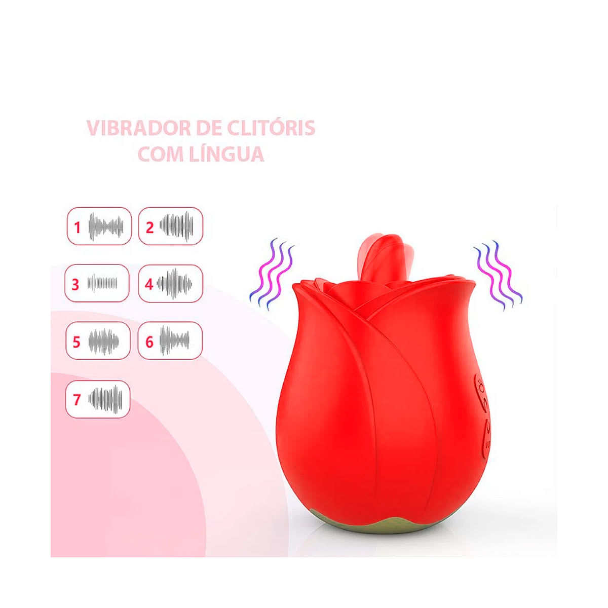 Vibrador de Clitóris com Língua Rosa 3 com 7 Modos de Vibração e Estimulação Sexy Import