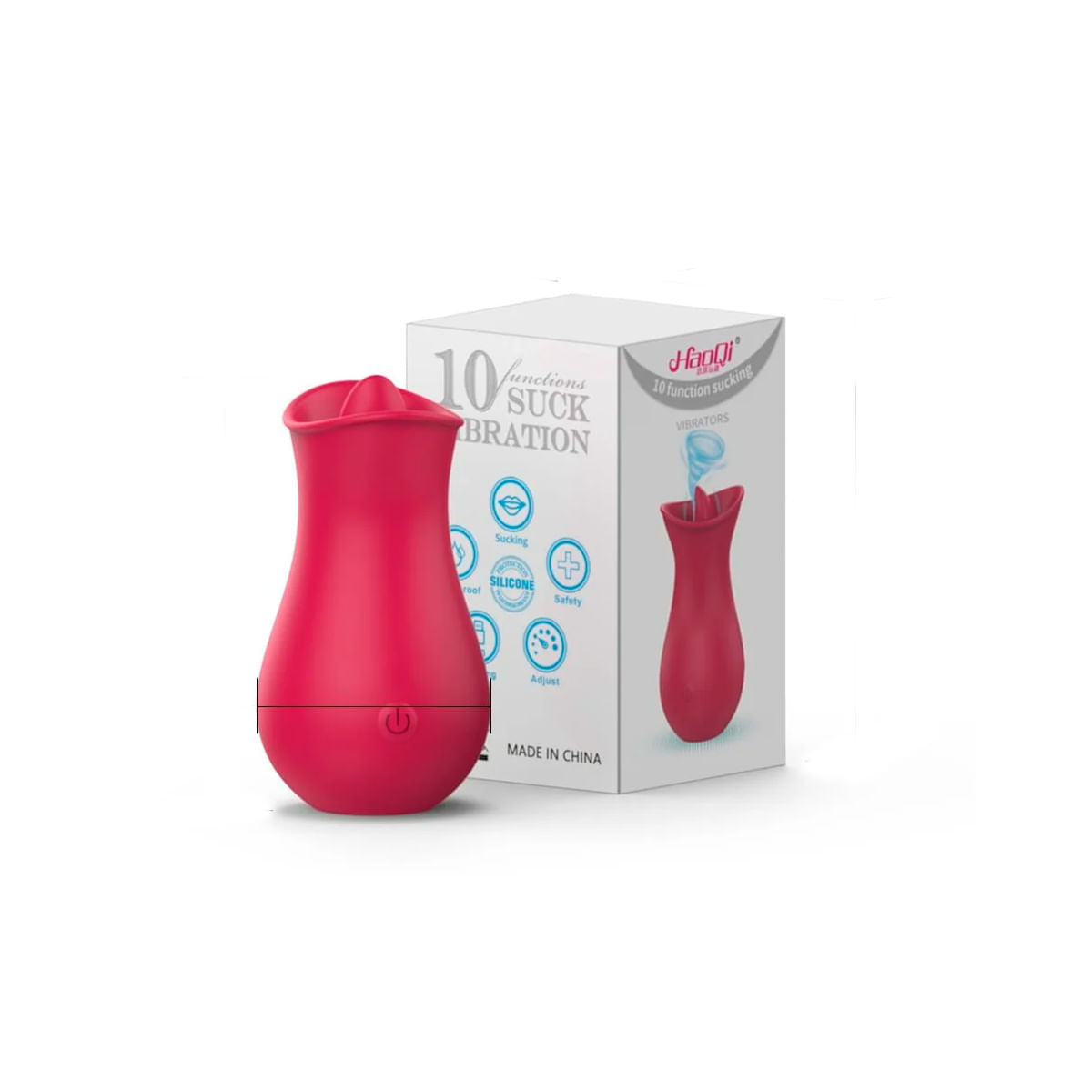 Estimulador de Clitoris Formato Rosa com Língua 10 Modos de Vibração Our Moment Import