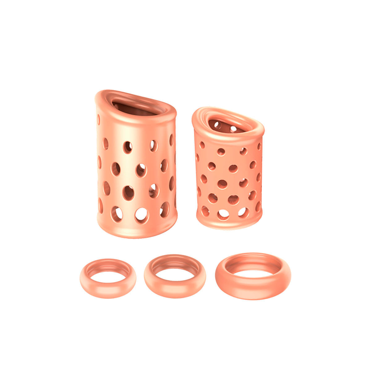 Cock Ring Kit com 5 Anéis Penianos Air Hole Adão e Eva Cock Ring Kit com 5 Anéis Penianos Air Hole Adão e Eva