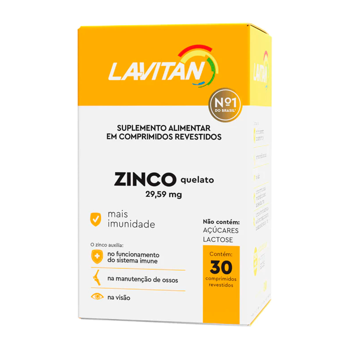 Lavitan Zinco Quelato 29,59 mg Suplemento Alimentar com 30 Comprimidos Revestidos CIMED