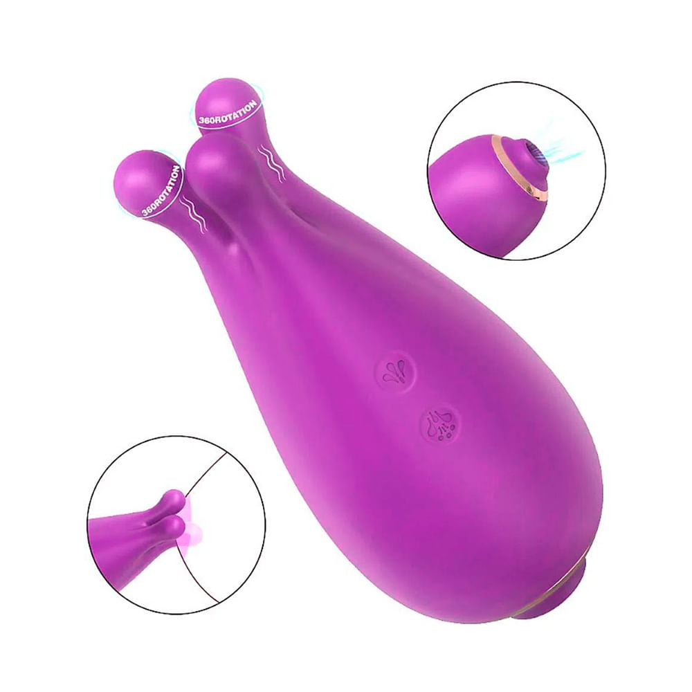 S-hande Kraken Vibrador de Clitóris com 9 Níveis de Vibração e 9 Modos de Pulsação Sexy Import