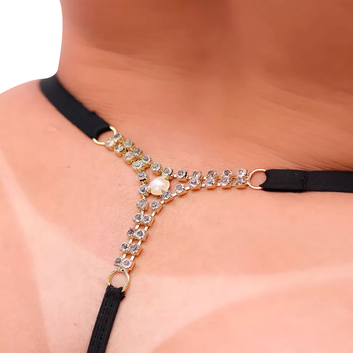 Calcinha Fio Rendada com Strass T Tallyta Moda Apimentada