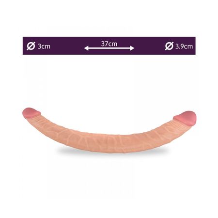Double Dildo Prótese Dupla com Veia Salientes 36x4,5cm Vip Mix
