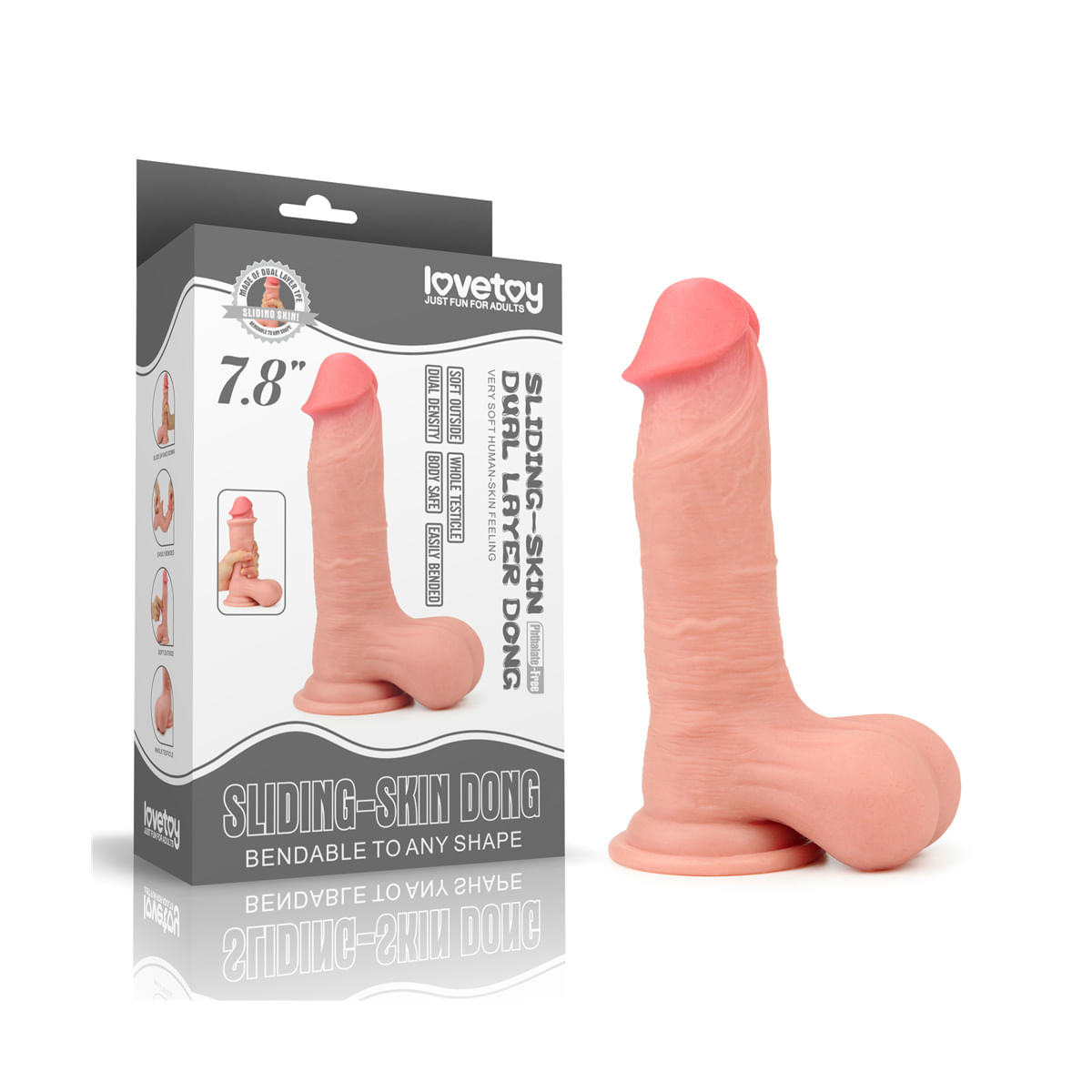 Lovetoy Sliding-Skin Dong Pênis Realístico com Ventosa 19,5x4,4cm Vip Mix