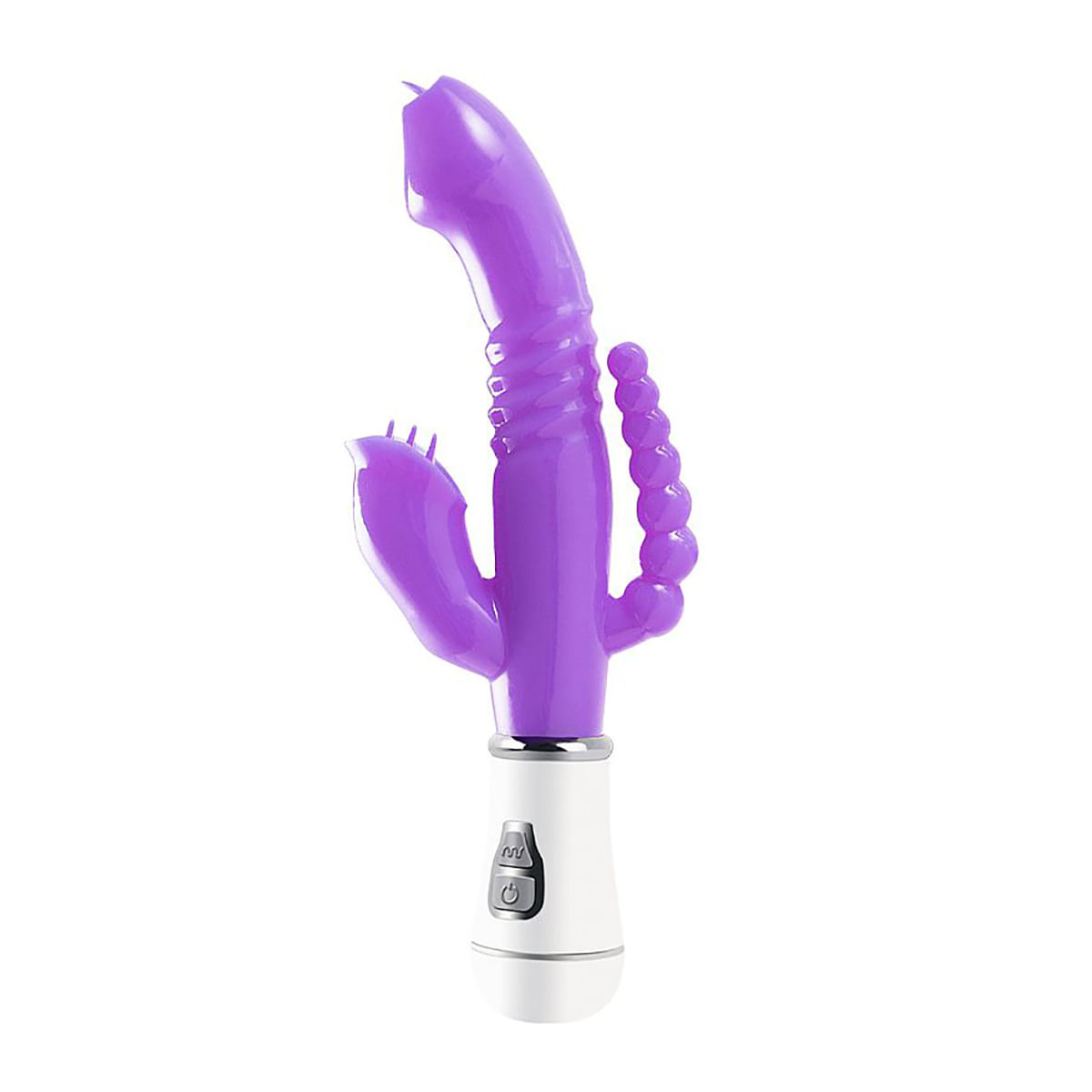 Vibrador Ponto G com Estimulador de Clitóris e Plug Anal com 12 Modos de Vibração Sexy Import