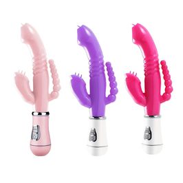 Vibrador Ponto G com Estimulador de Clitóris e Plug Anal com 12 Modos de Vibração Sexy Import