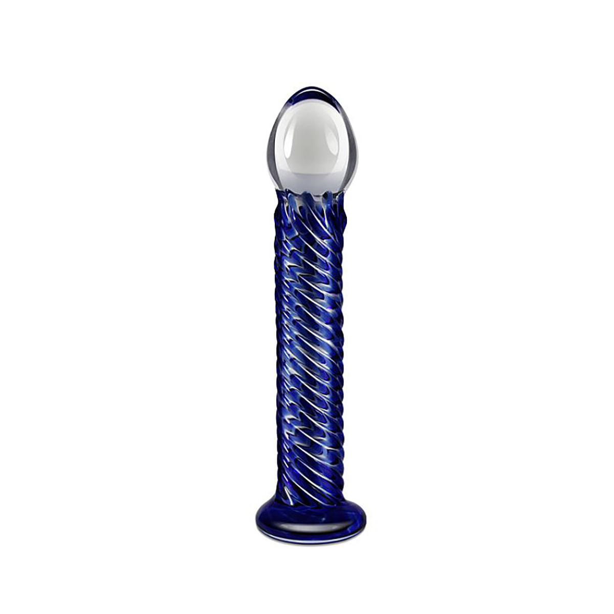 Lovetoy Glass Romance Plug Anal em Vidro Bicolor com Textura Espiral Sexy Import
