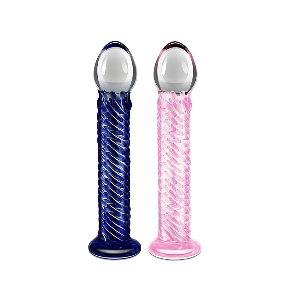 Lovetoy Glass Romance Plug Anal em Vidro Bicolor com Textura Espiral Sexy Import | Miess Lovetoy Glass Romance Plug Anal em Vidro Bicolor com Textura Espiral Sexy Import | Miess