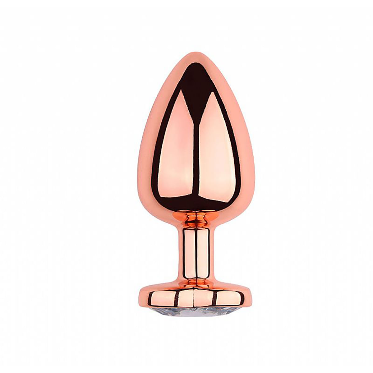 Plug Anal Rose Tamanho M em Formato de Coração com Pedra Sexy Import