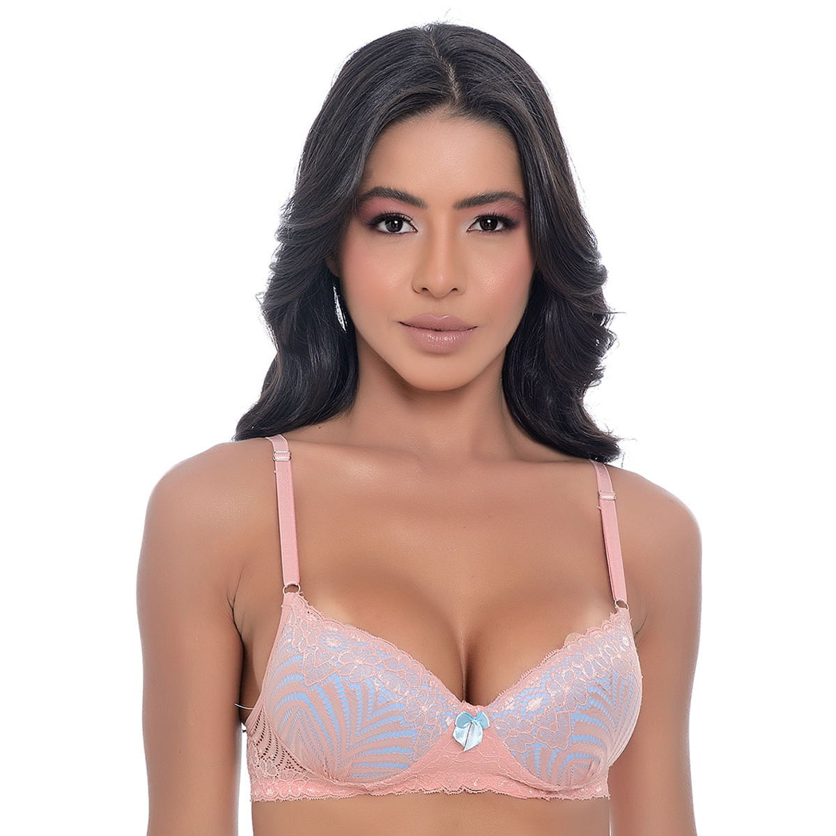 Conjunto Fio Ajustável em Renda Bicolor Jô Lingerie