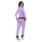 Pijama Manga Longa Canelado com Detalhes em Renda Hot Love