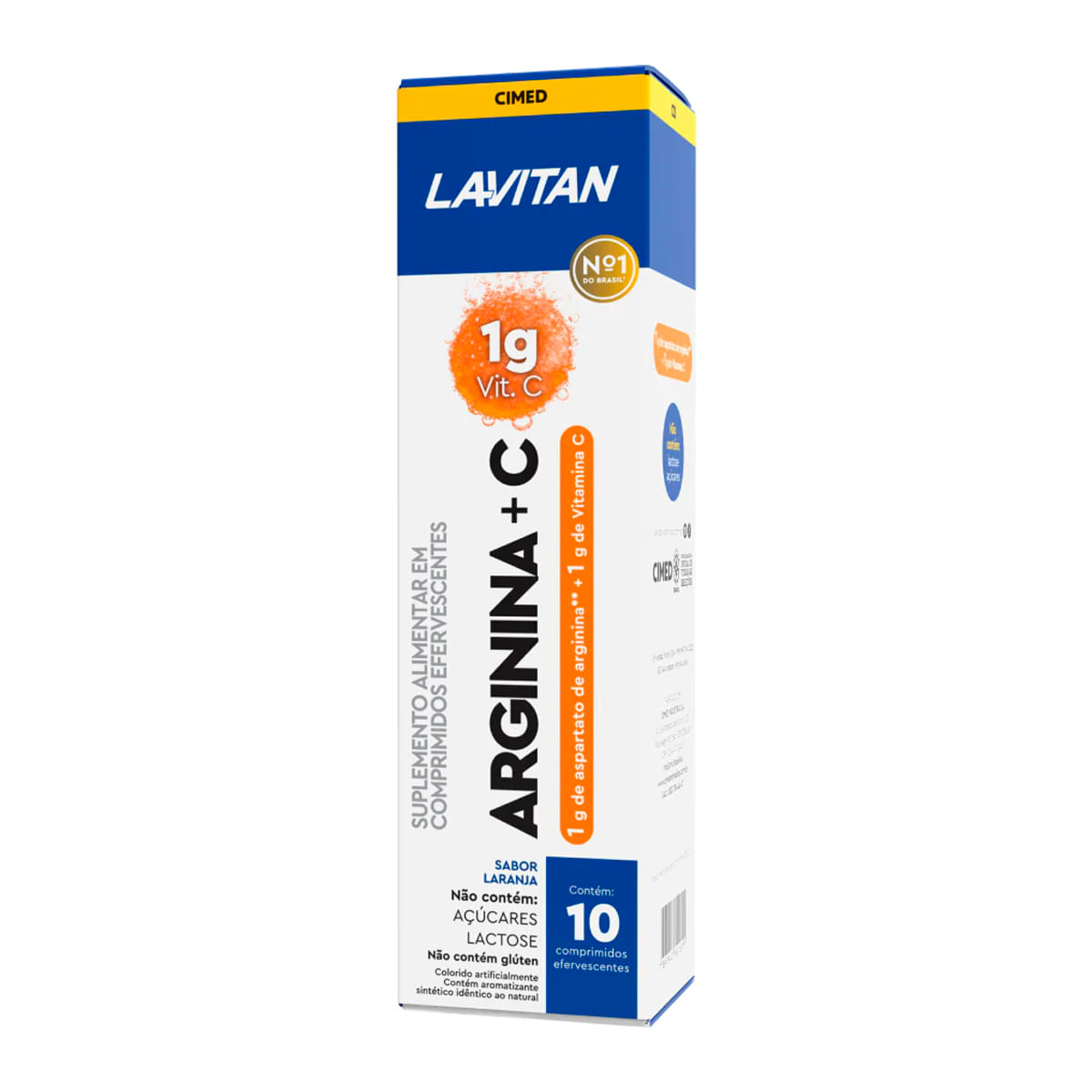 Lavitan Suplemento Alimentar Efervescente Arginina + C com 10 Comprimidos Cimed