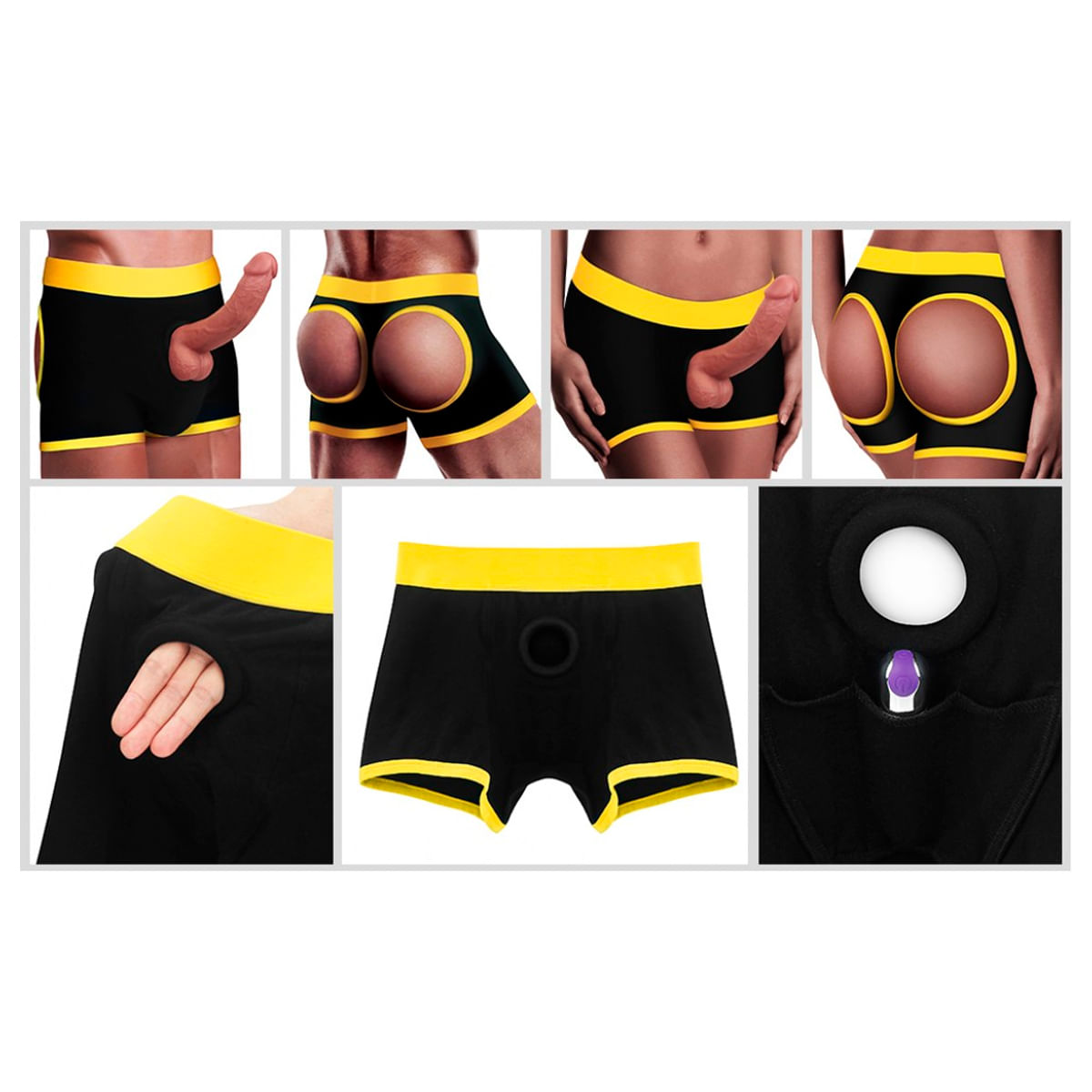 Lovetoy Horny Strapon Shorts Cueca Boxer Tamanho G Vip Mix