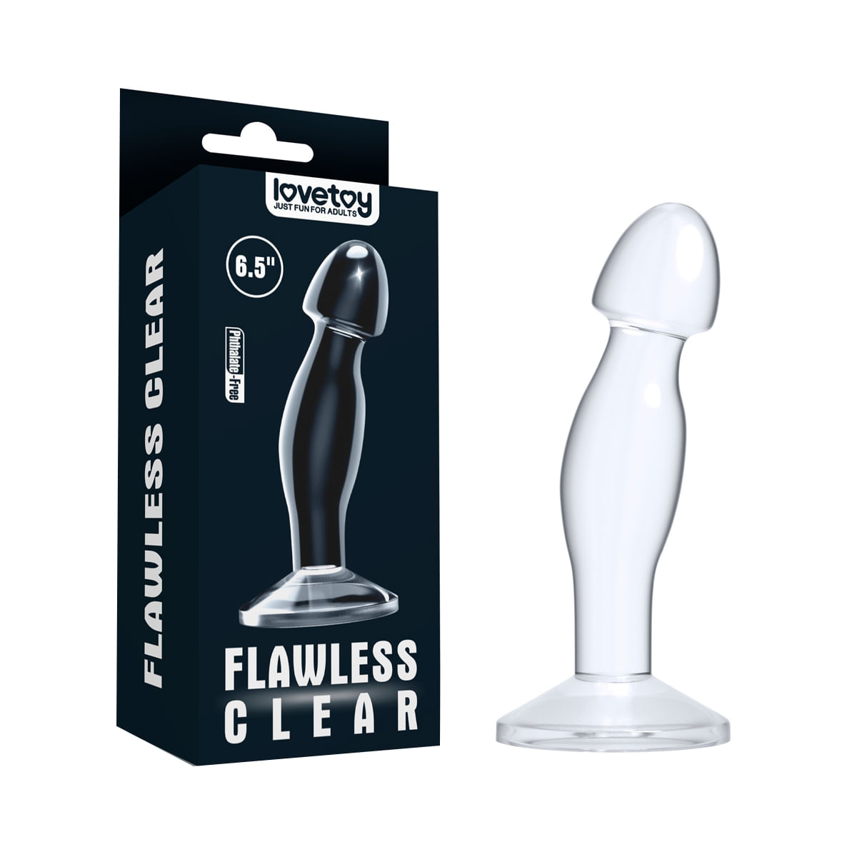 Lovetoy Flawless Clear Prostate Plug Anal com Ventosa Vip Mix