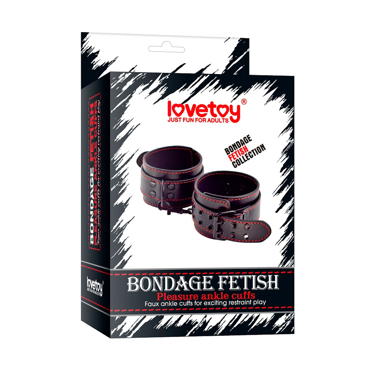 Lovetoy Bondage Fetish Pleasure Ankle Cuffs Tornozeleira com Corrente e Fivelas Vip Mix