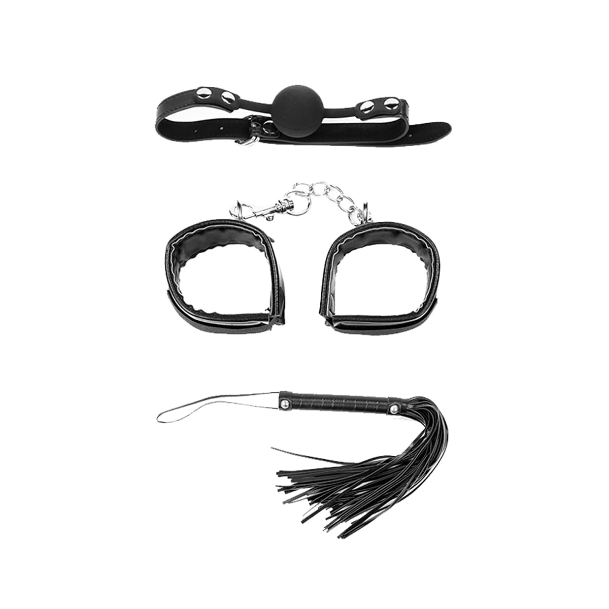 Lovetoy Kit Bondage Luxo com Mordaça, Algema e Chicote Vip Mix Lovetoy Kit Bondage Luxo com Mordaça, Algema e Chicote Vip Mix