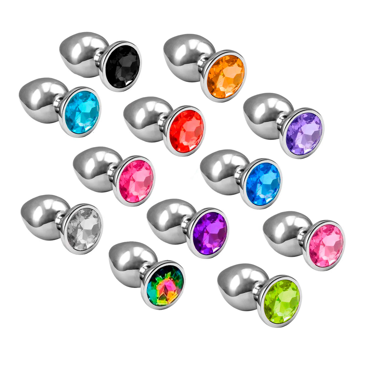 Plug Anal de Aço Inoxidável com Cristal Arredondado Sexy Import
