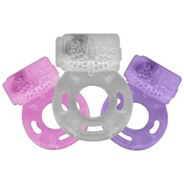 Anel Peniano com Vibrador e Estimulador de Clitóris Vip Mix