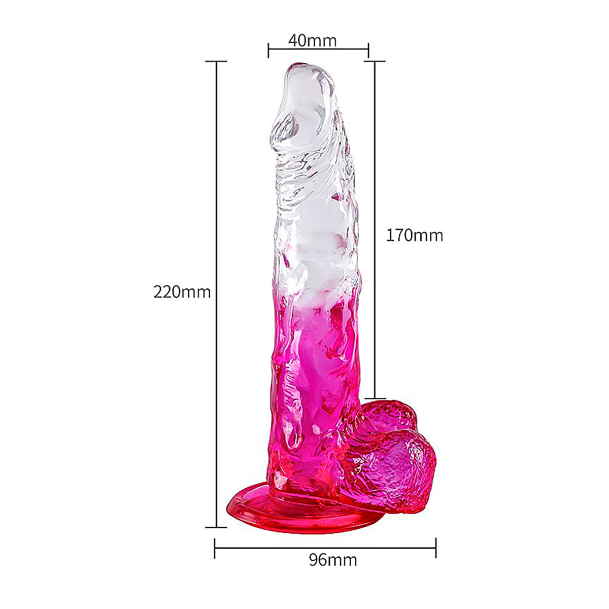 Prótese Realística Transparente com Ventosa 22 X 4,3 cm Sexy Import