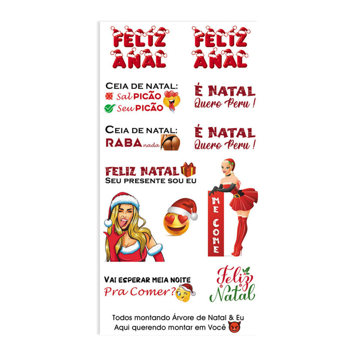 Cartela de Tatuagem Adesiva Temporária Feliz Anal 19 x 9 cm Luvi Cartela de Tatuagem Adesiva Temporária Feliz Anal 19 x 9 cm Luvi