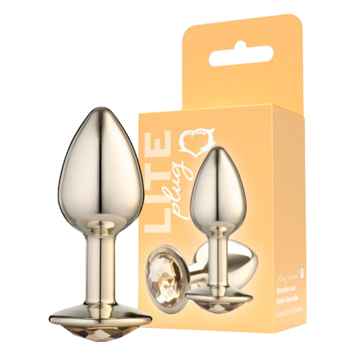 Plug Anal P Metalizado com Pedra Linha Lite Plug Sexy Fantasy