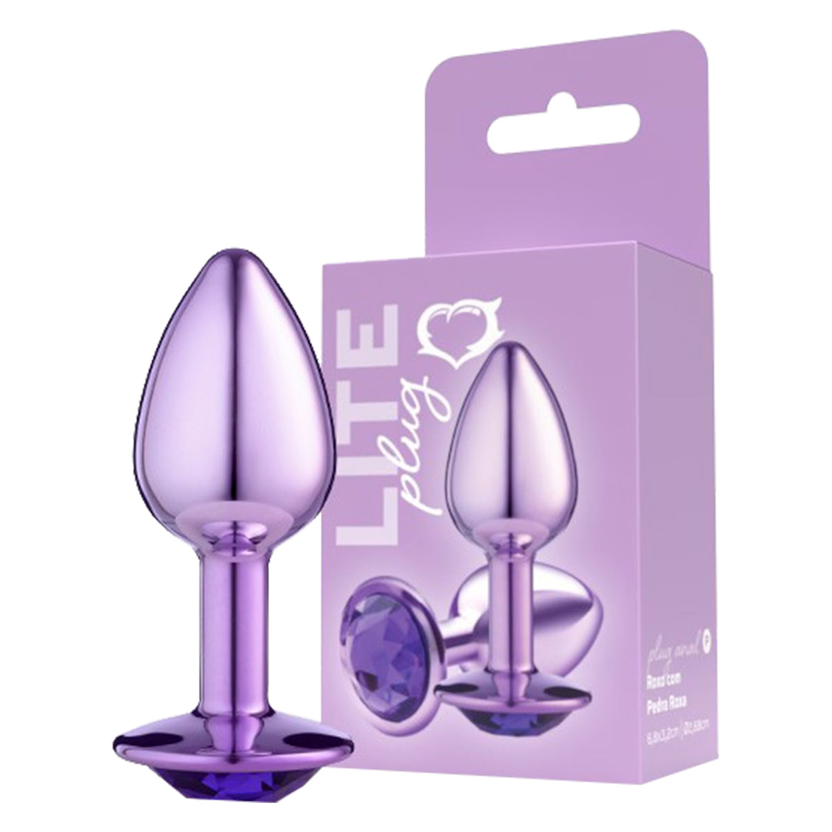 Plug Anal P Metalizado com Pedra Linha Lite Plug Sexy Fantasy