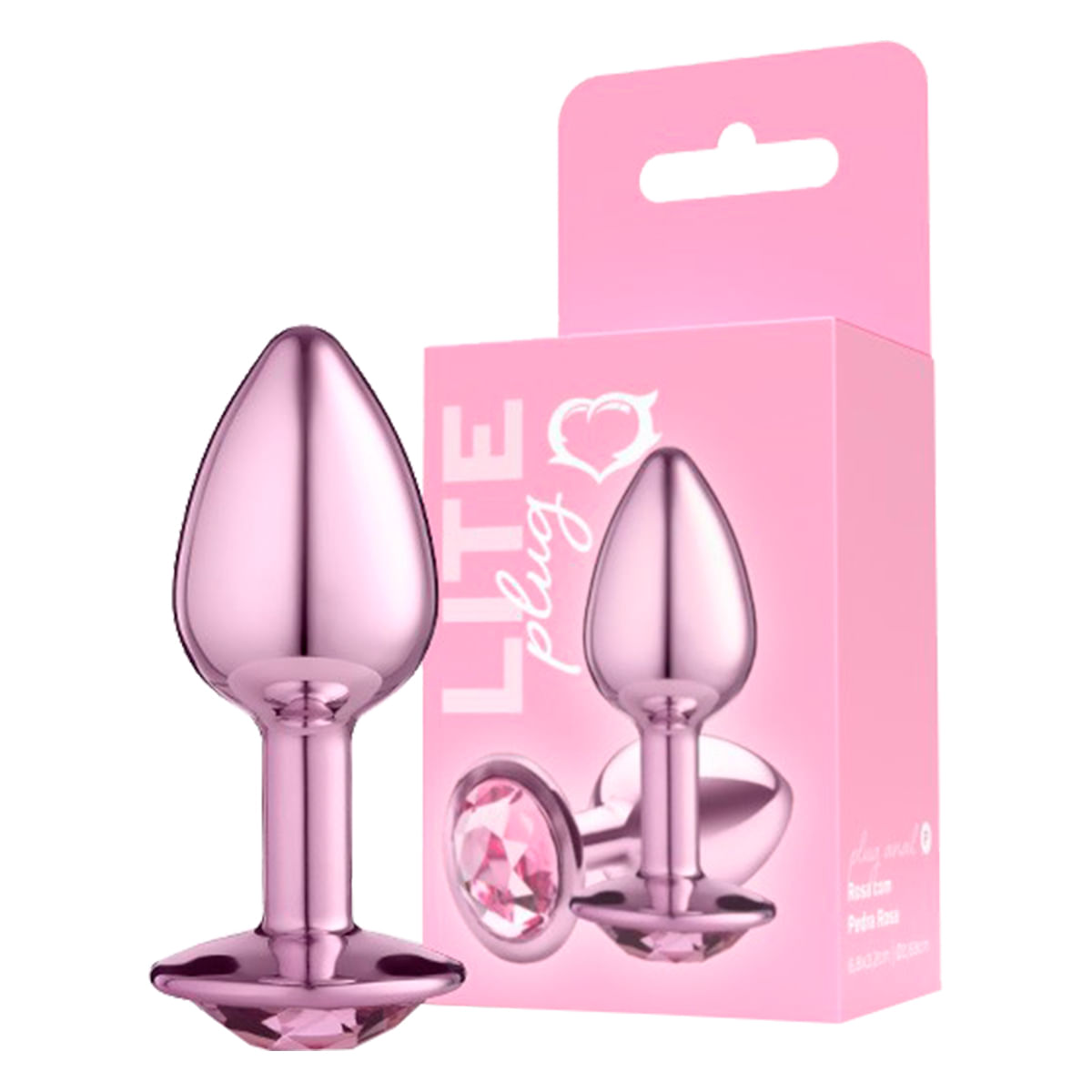 Plug Anal P Metalizado com Pedra Linha Lite Plug Sexy Fantasy
